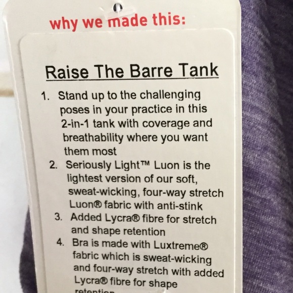 NWT HEATHERED VIOLA LULULEMON RAISE THE BARRE TANK - Picture 3 of 8